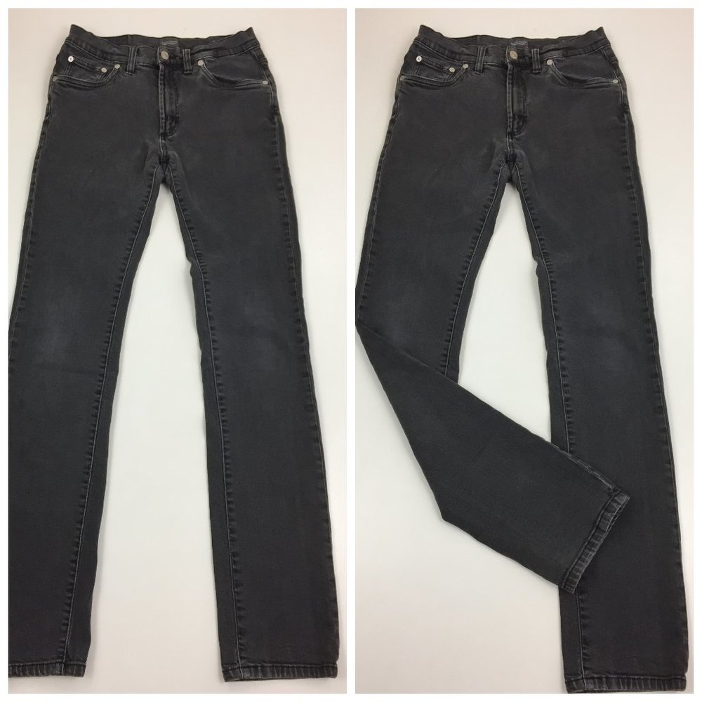 SLATE & STONE Gray Wash Standard Slim 5 Pocket Logo Hardware SLOAN Jeans